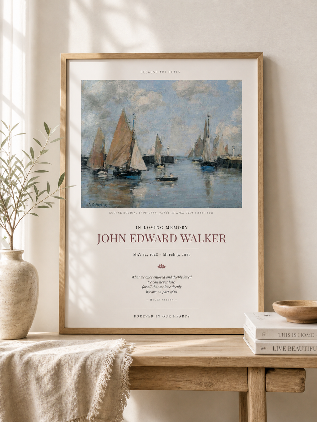 Eugene Boudin, Trouville Jetty - Personalized Memorial Poster, Coastal Ocean Print