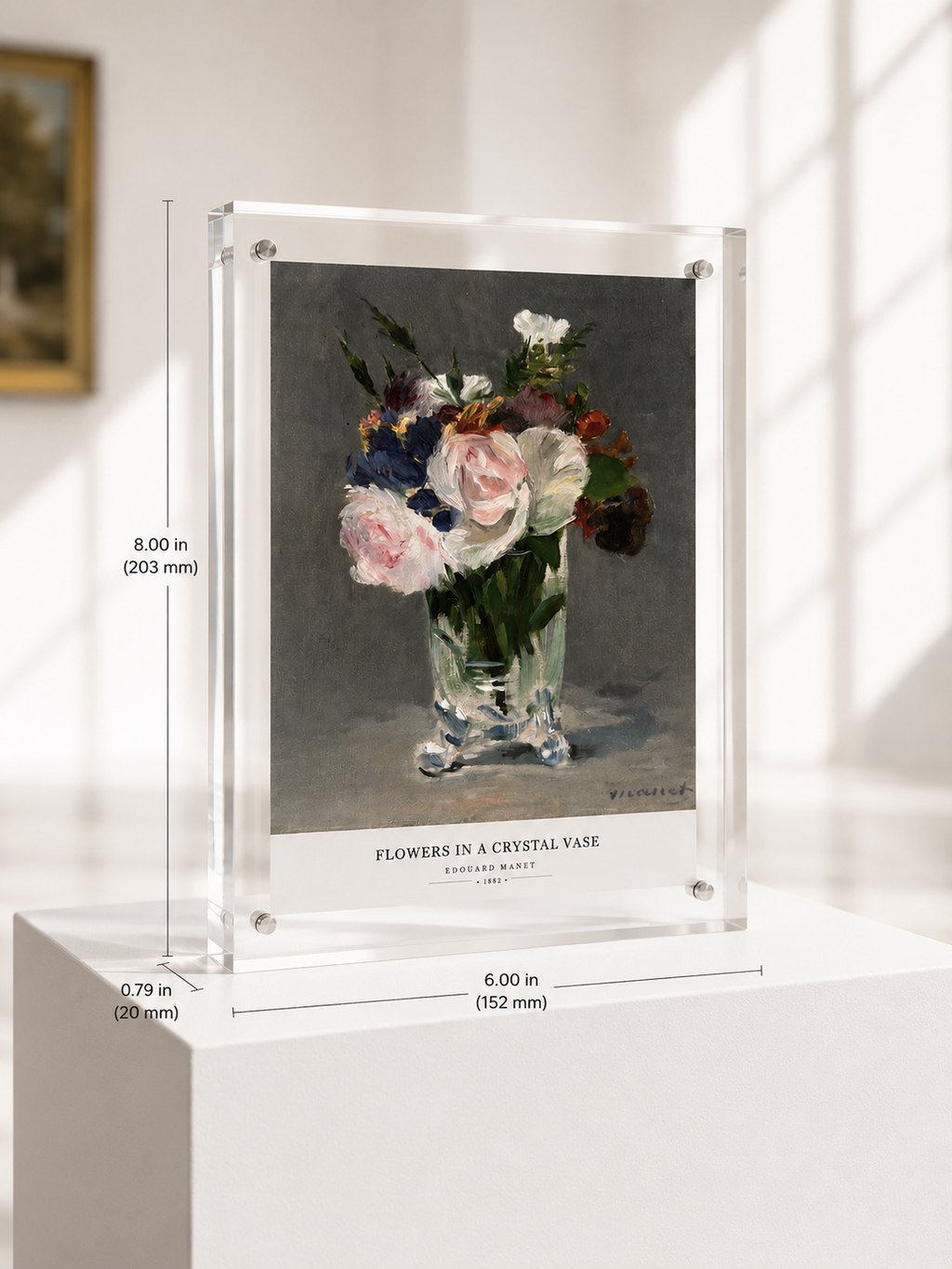 Personalized Framed Memorial: Manet's Flowers in a Crystal Vase