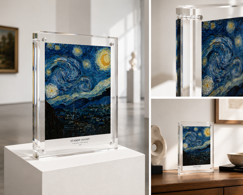 Personalized Framed Memorial: Van Gogh's Starry Night