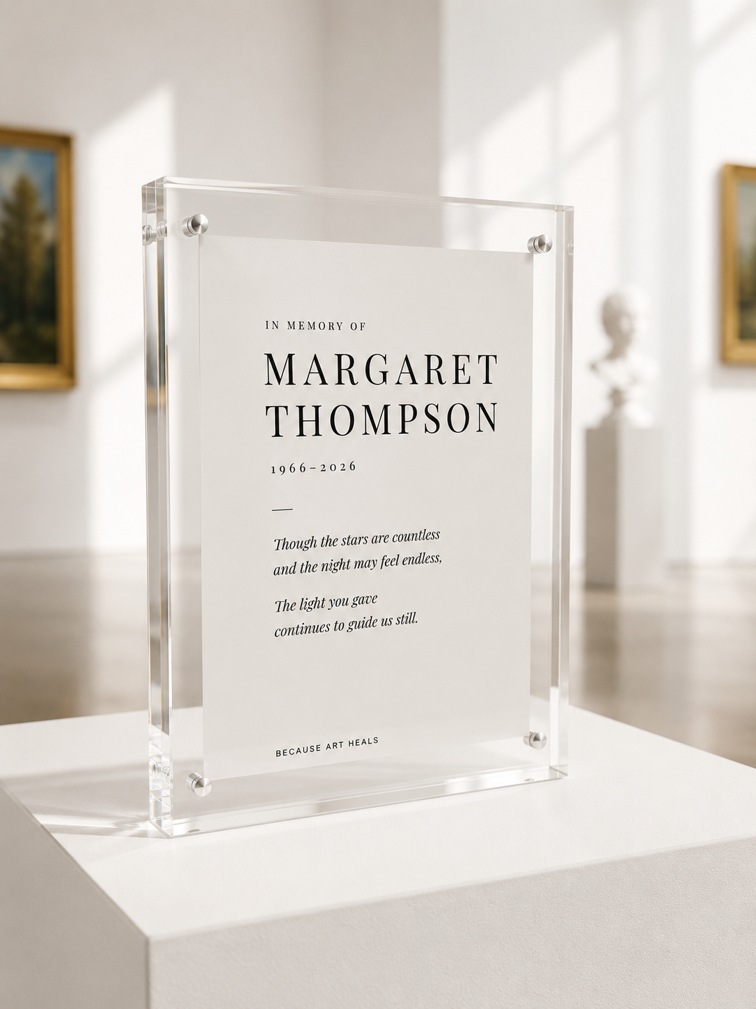 Personalized Framed Memorial: Van Gogh's Starry Night