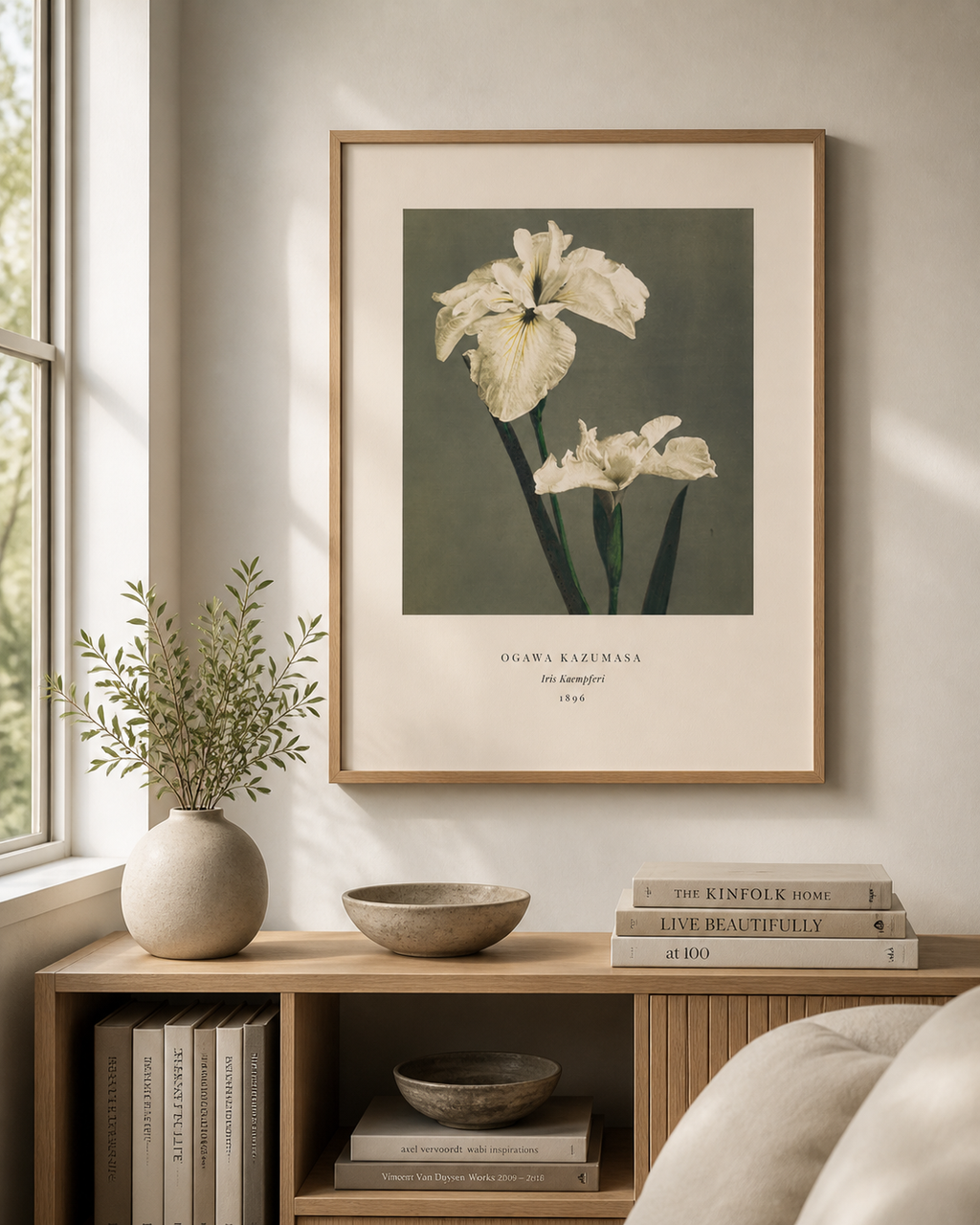 Iris Kaempferi Print, Ogawa Kazumasa 1896, Japanese Botanical Art