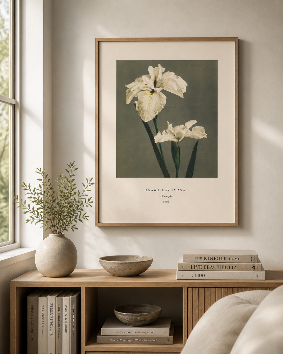 Iris Kaempferi Print, Ogawa Kazumasa 1896, Japanese Botanical Art