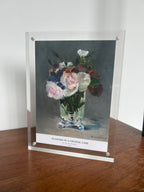 Personalized Framed Memorial: Manet's Flowers in a Crystal Vase