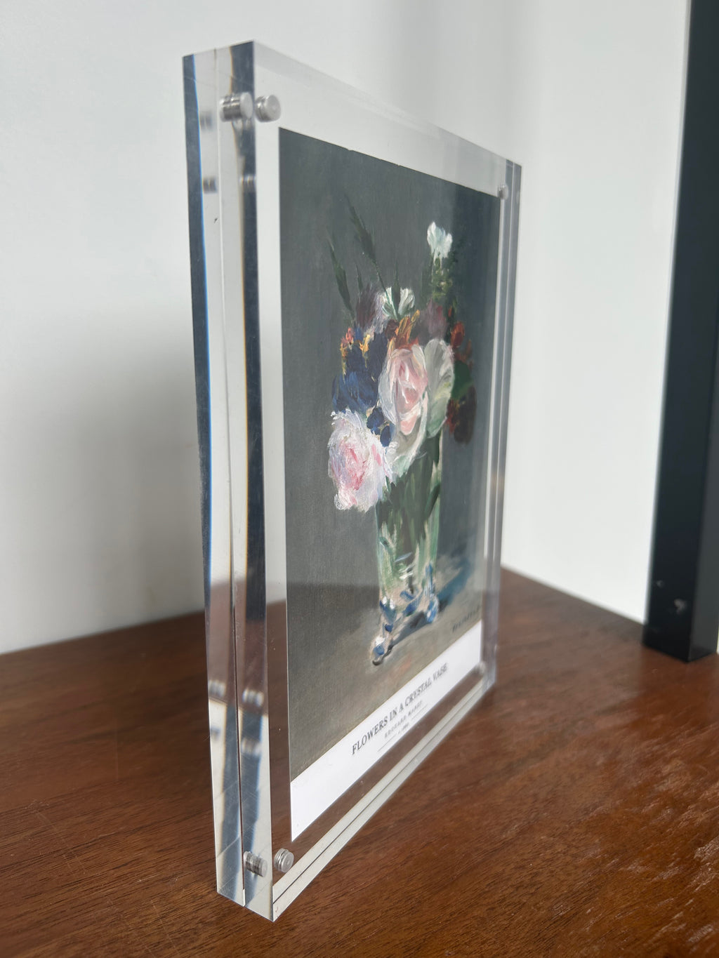 Personalized Framed Memorial: Manet's Flowers in a Crystal Vase
