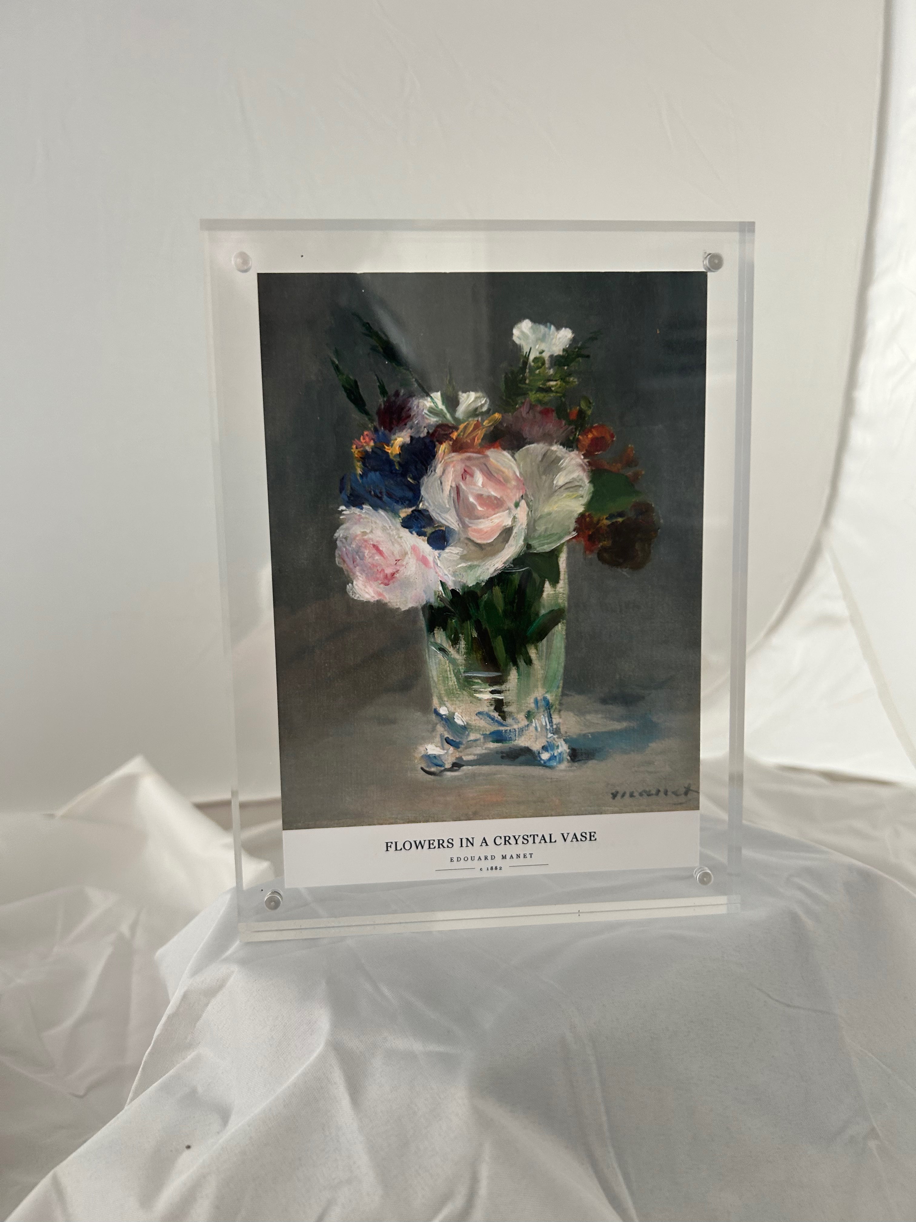 Personalized Framed Memorial: Manet's Flowers in a Crystal Vase
