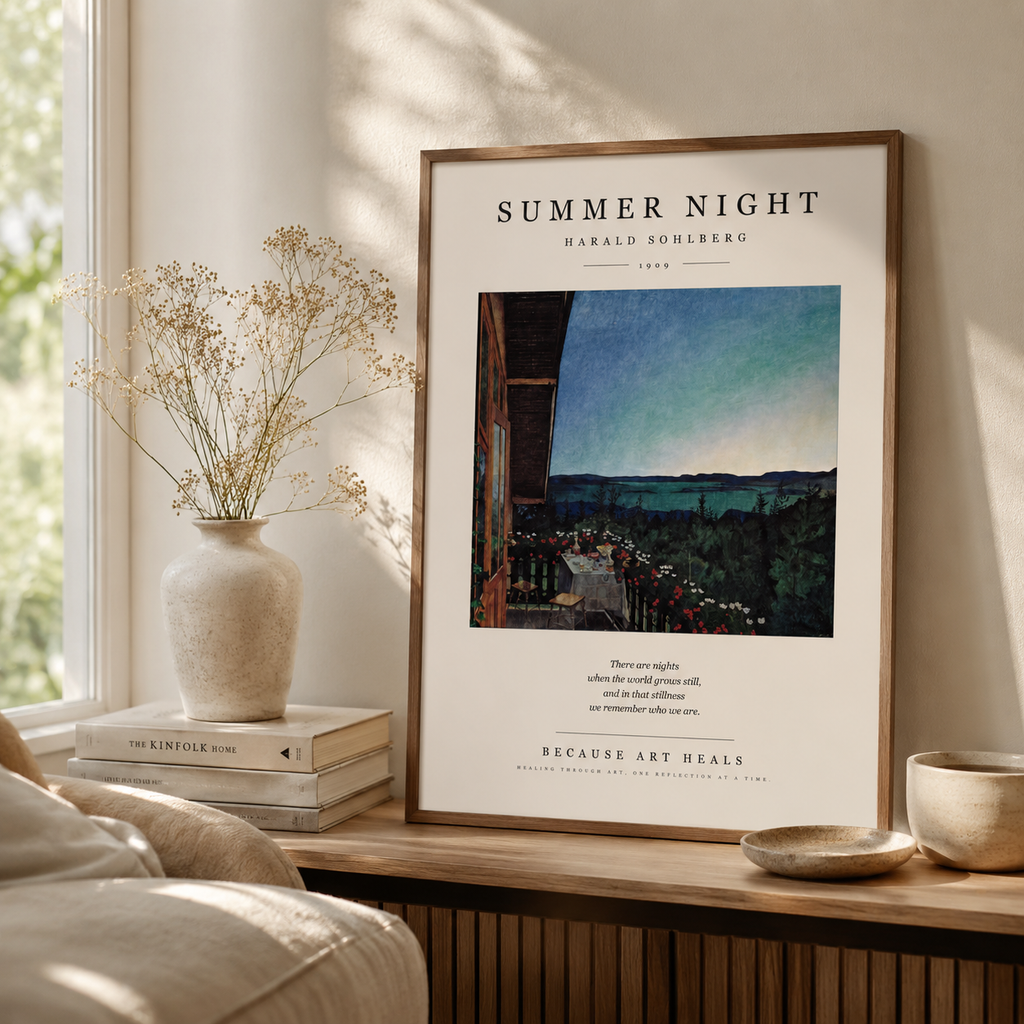 Harald Sohlberg — Summer Night (1899)  Museum-Inspired Art Print | Scandinavian Wall Art