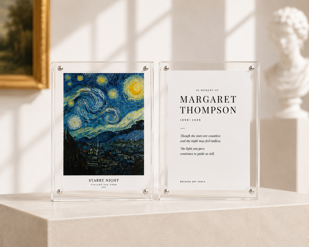 Personalized Framed Memorial: Van Gogh's Starry Night