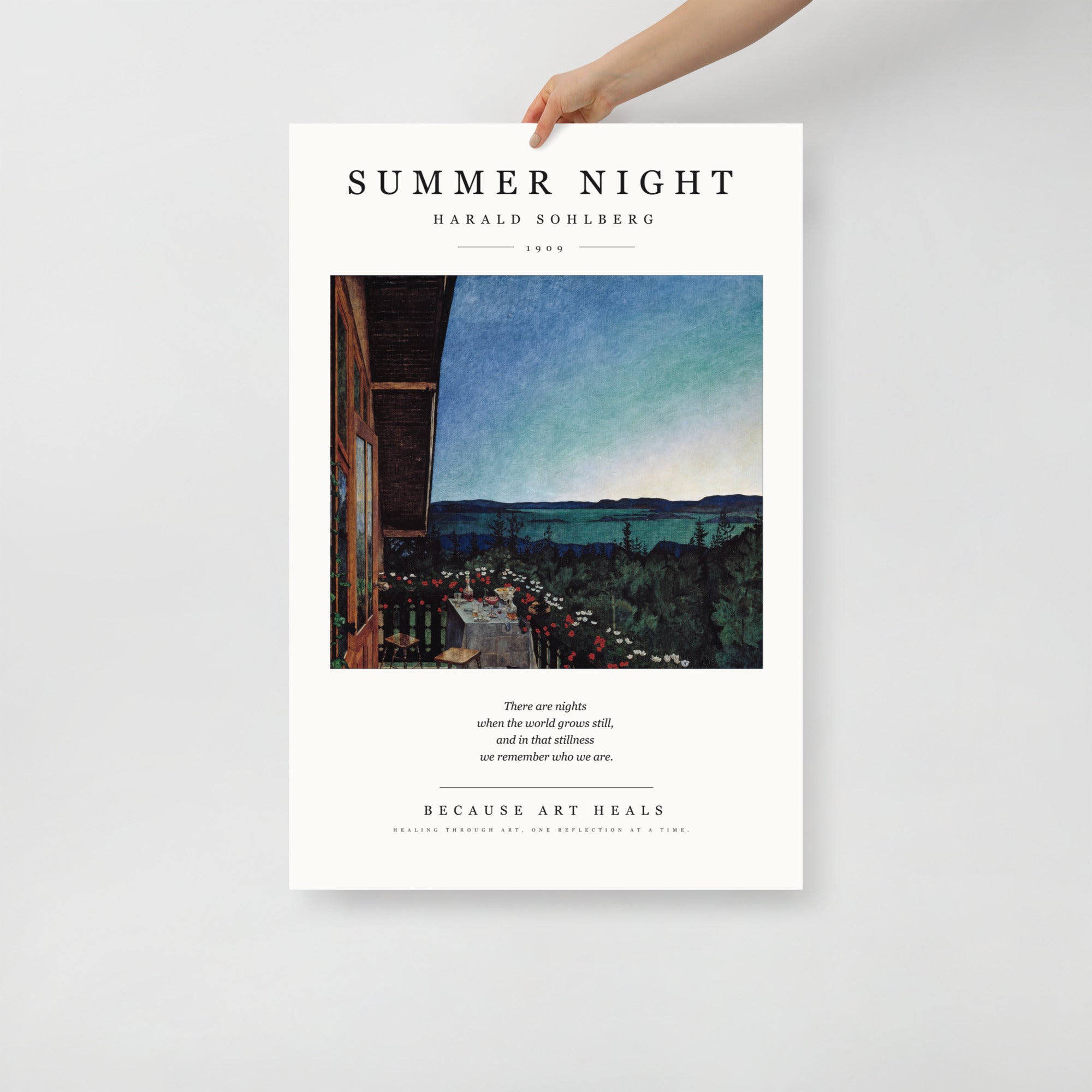 Harald Sohlberg — Summer Night (1899)  Museum-Inspired Art Print | Scandinavian Wall Art