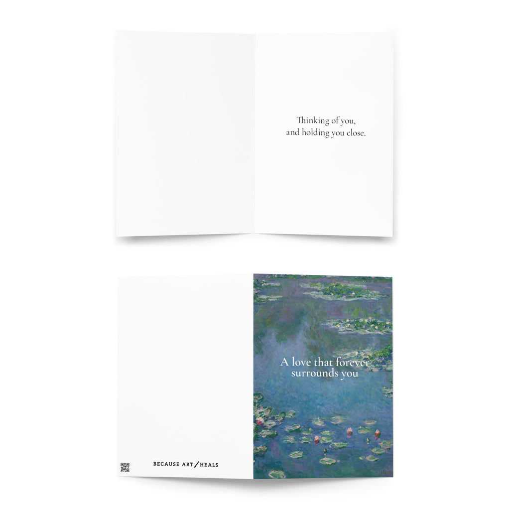 Monet Water Lilies Condolence Card