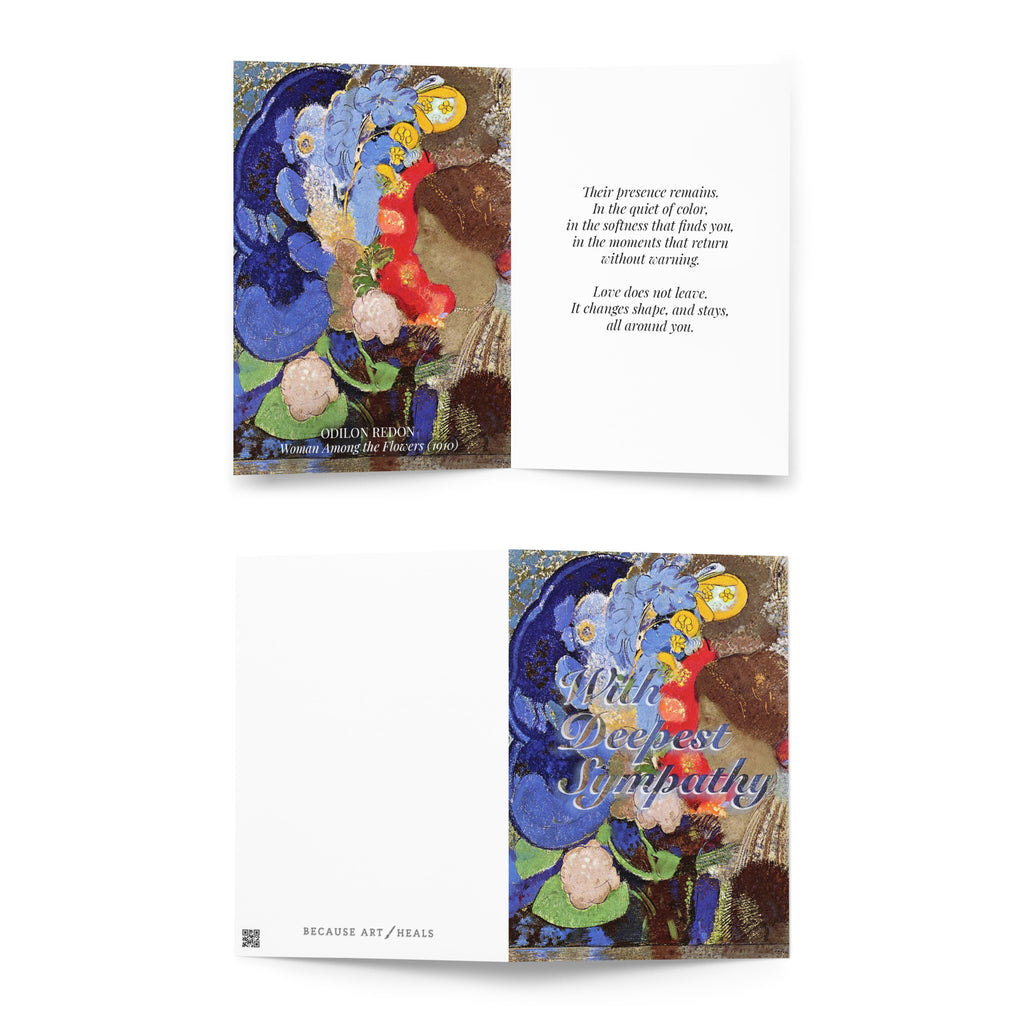 Odilon Redon, Woman With Flowers Condolence Card