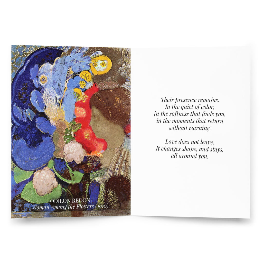 Odilon Redon, Woman With Flowers Condolence Card