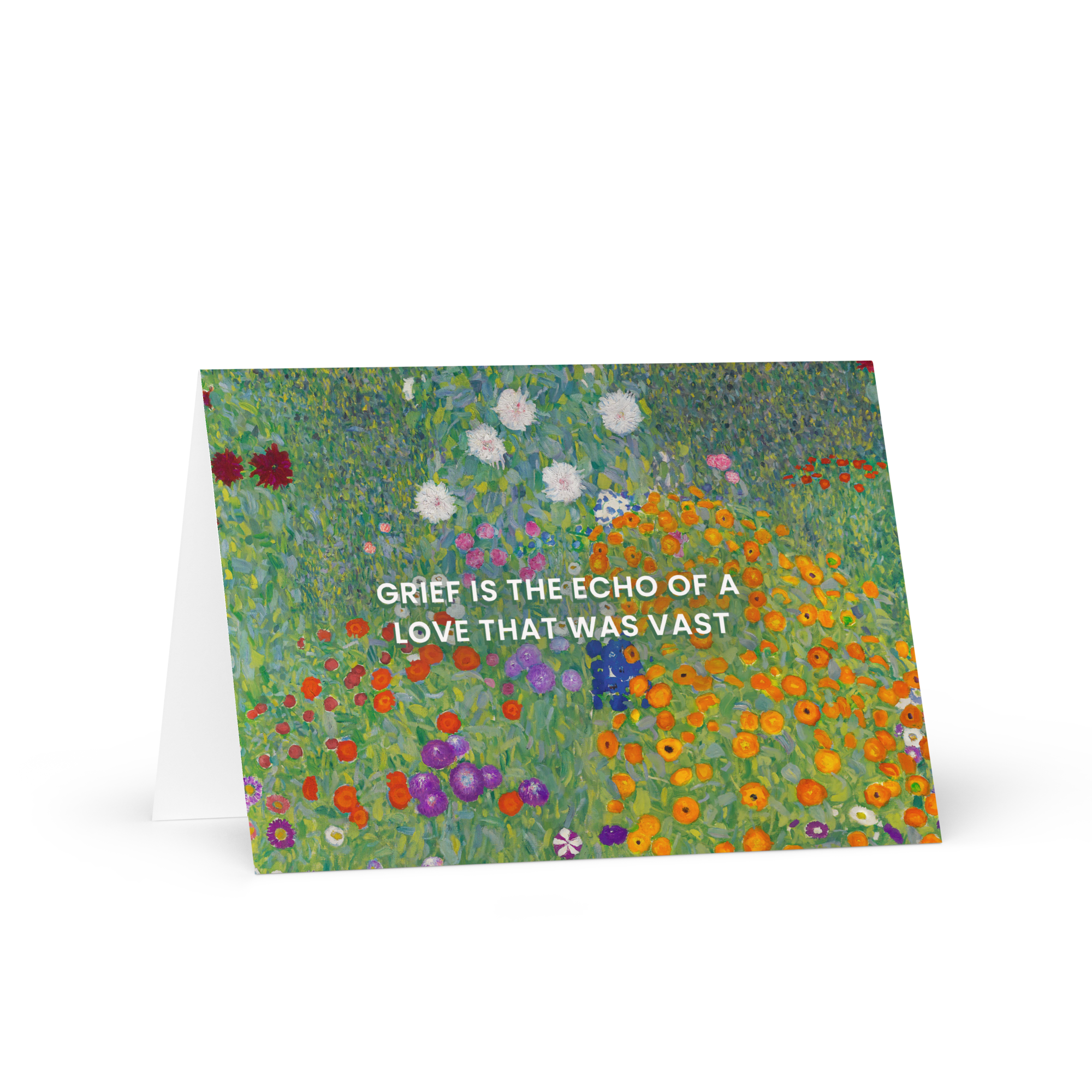 Klimt Flower Garden (1907) Condolence Card, Grief is the Echo of Love