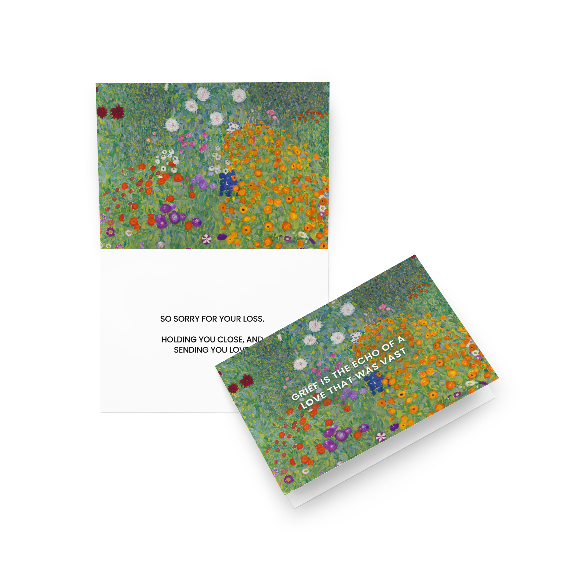 Klimt Flower Garden (1907) Condolence Card, Grief is the Echo of Love