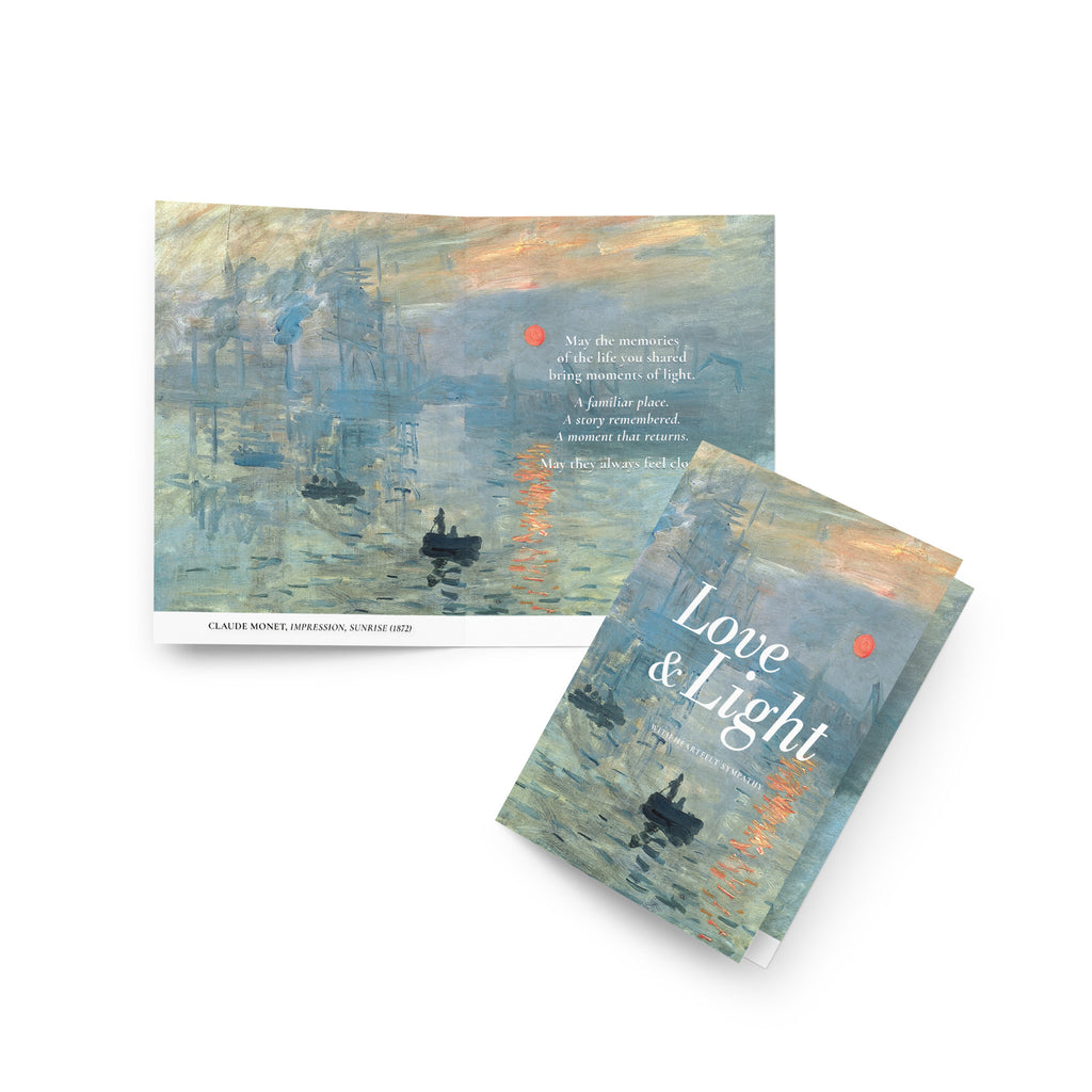 Claude Monet, Impression, Sunrise (1872); Love & Light Condolence Card