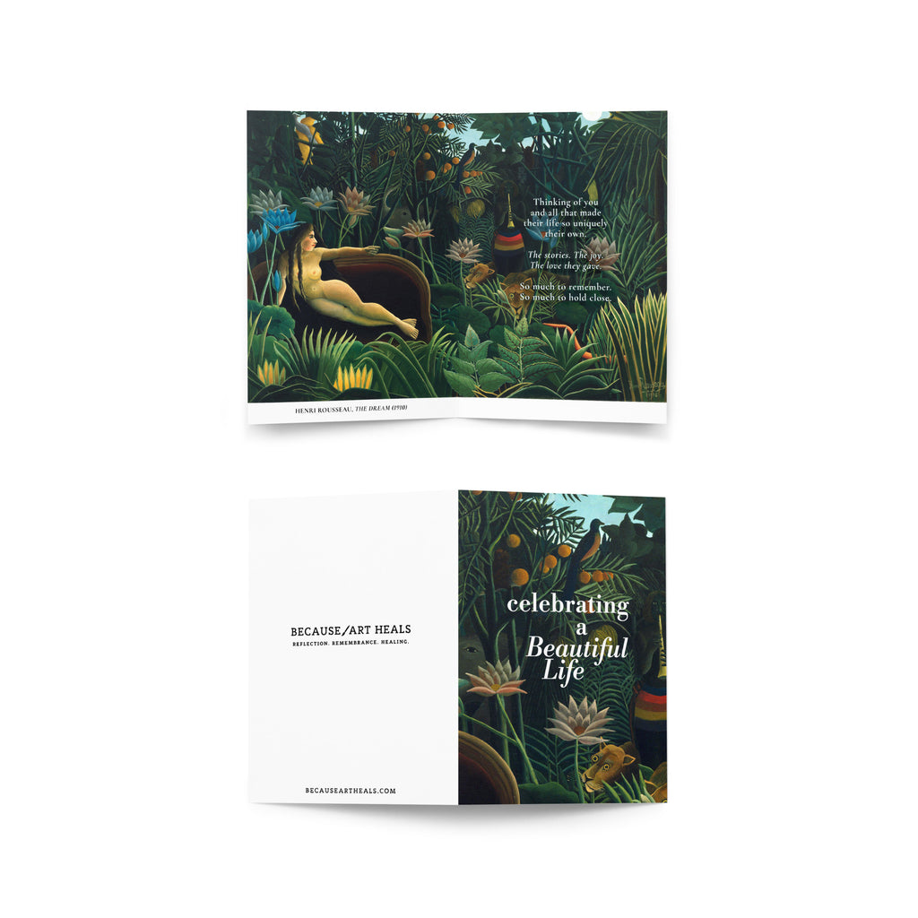 Henri Rousseau, The Dream (1910); Celebrating a Beautiful Life Condolence Card