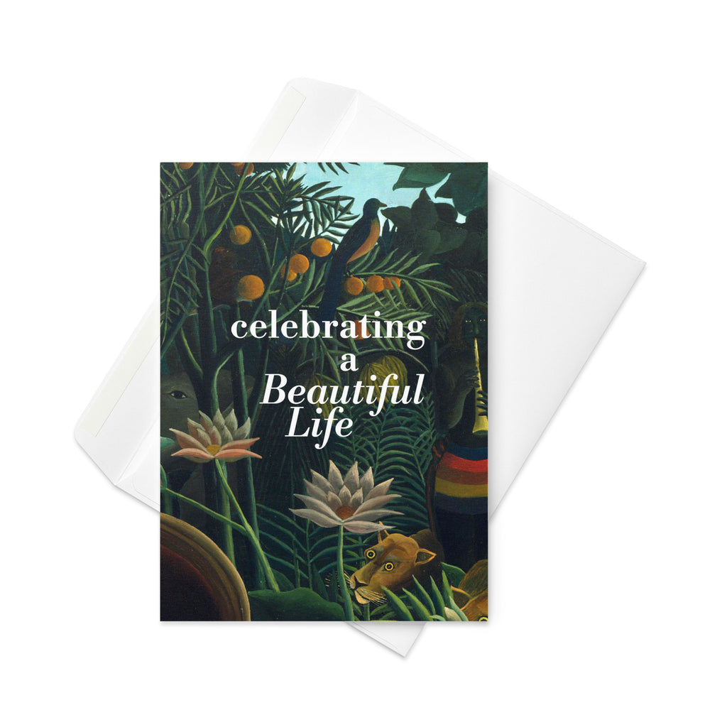 Henri Rousseau, The Dream (1910); Celebrating a Beautiful Life Condolence Card