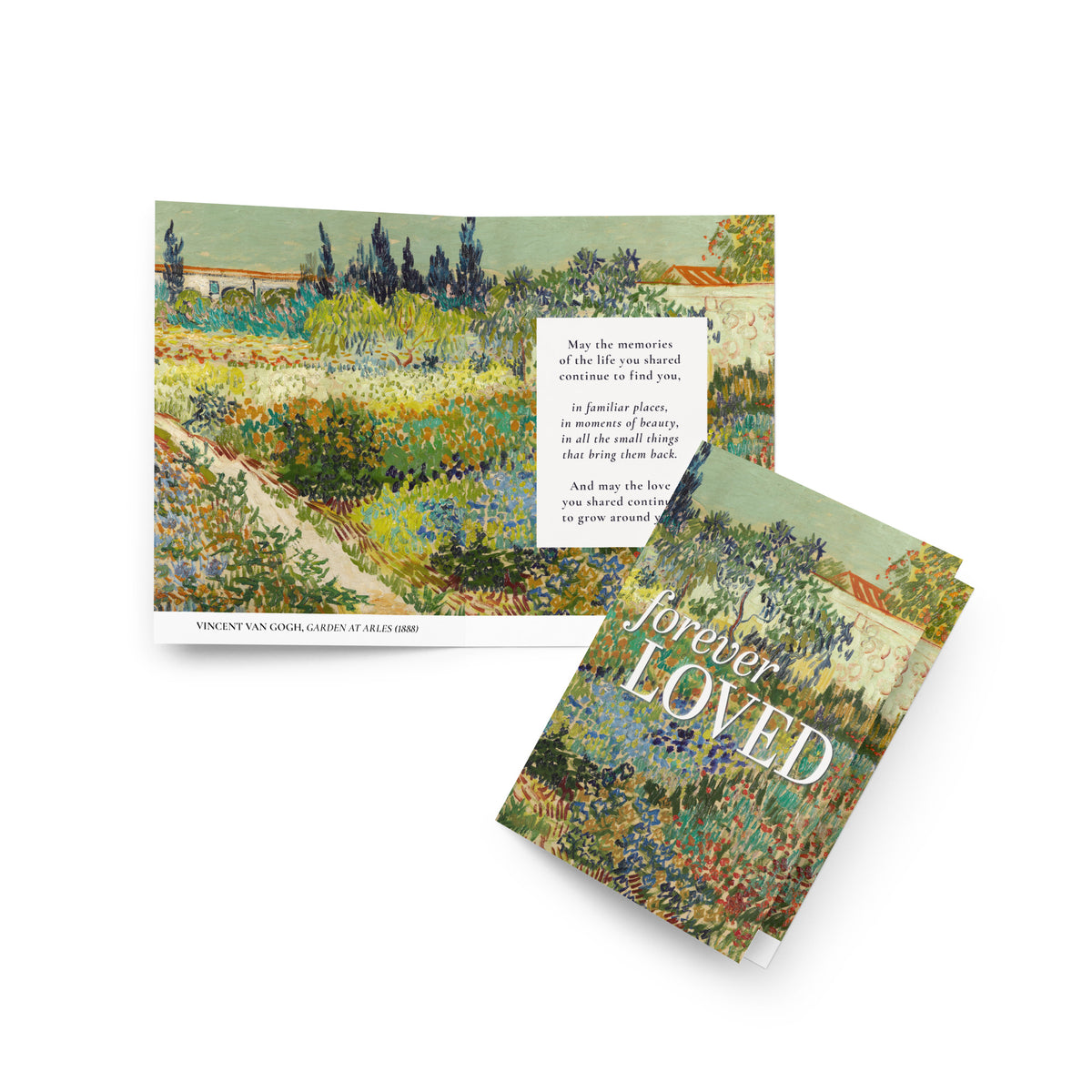 Vincent van Gogh, Garden at Arles (1888); Forever Loved Condolence Card