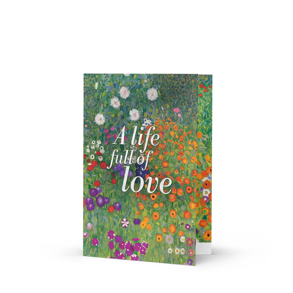 Gustav Klimt, Flower Garden (1905-07); A Life Full of Love Condolence Card