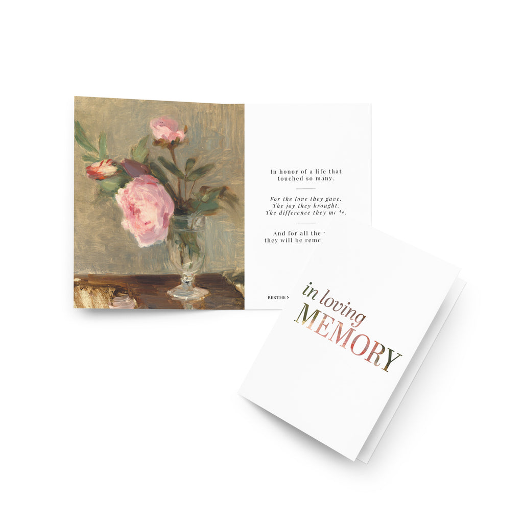 Berthe Morisot, Peonies (1869); In Loving Memory