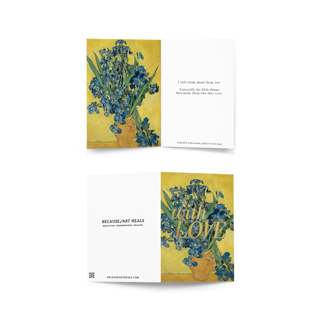 With Love Memorial Card, Van Gogh Irises