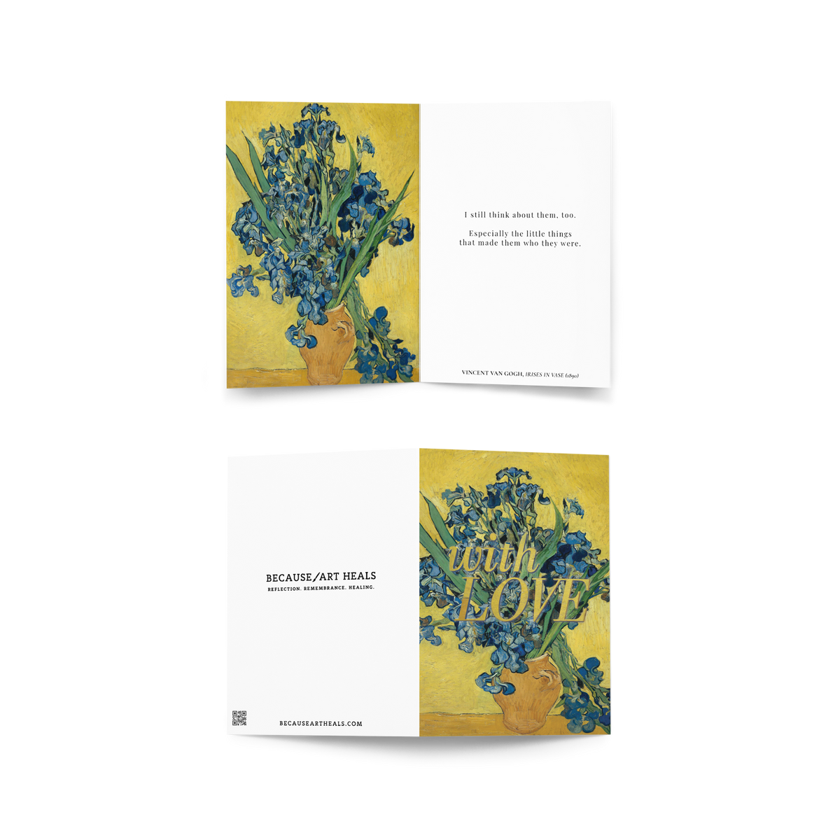 With Love Memorial Card, Van Gogh Irises