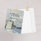 Holding You Close Holiday Memorial Card; Monet Magpie