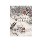 Remembering with Love Memorial Card Bullfinches by Liljefors