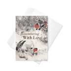 Remembering with Love Memorial Card Bullfinches by Liljefors