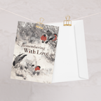 Remembering with Love Memorial Card Bullfinches by Liljefors