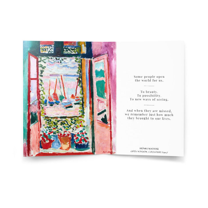Henri Matisse, Open Window, Collioure (1905); Celebrating a Beautiful Life Condolence Card