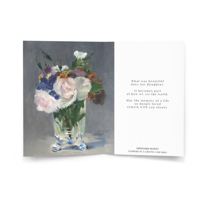 Édouard Manet, Flowers in a Crystal Vase (1882); With Deepest Sympathy Condolence Card