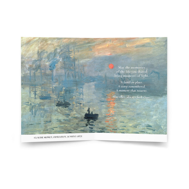 Claude Monet, Impression, Sunrise (1872); Love & Light Condolence Card