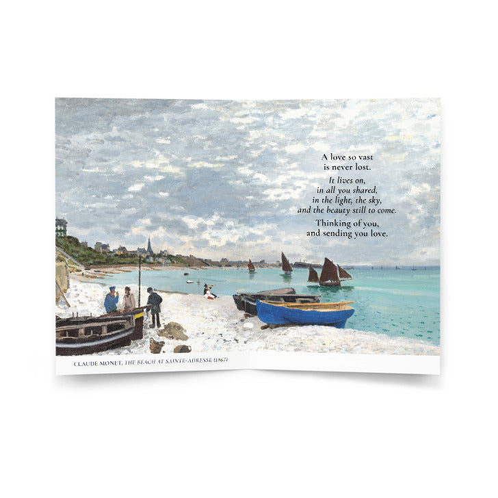 Claude Monet, The Beach at Sainte-Adresse; With Deepest Sympathy Condolence Card