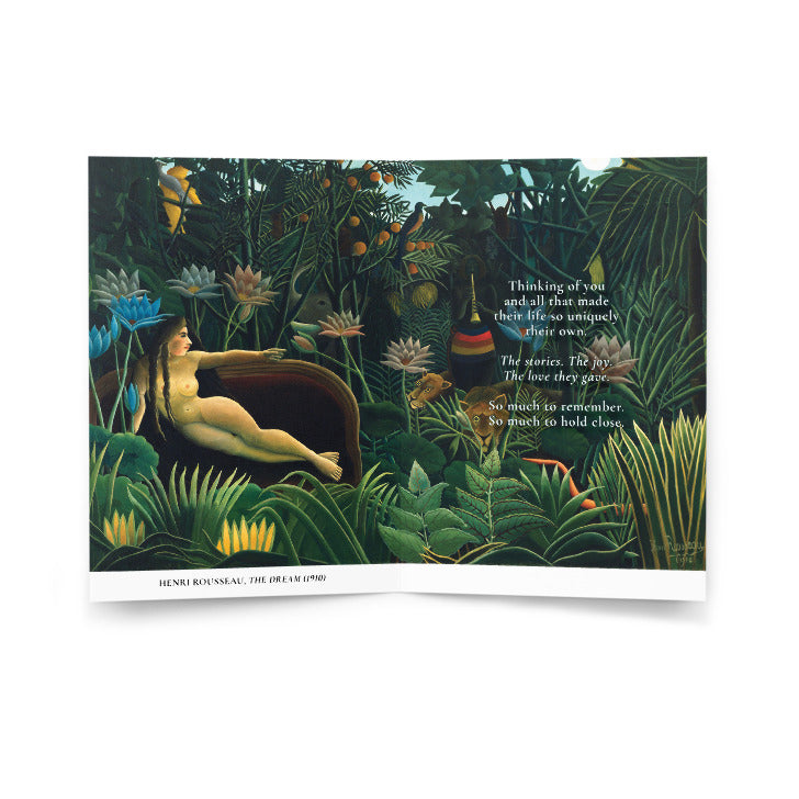 Henri Rousseau, The Dream (1910); Celebrating a Beautiful Life Condolence Card