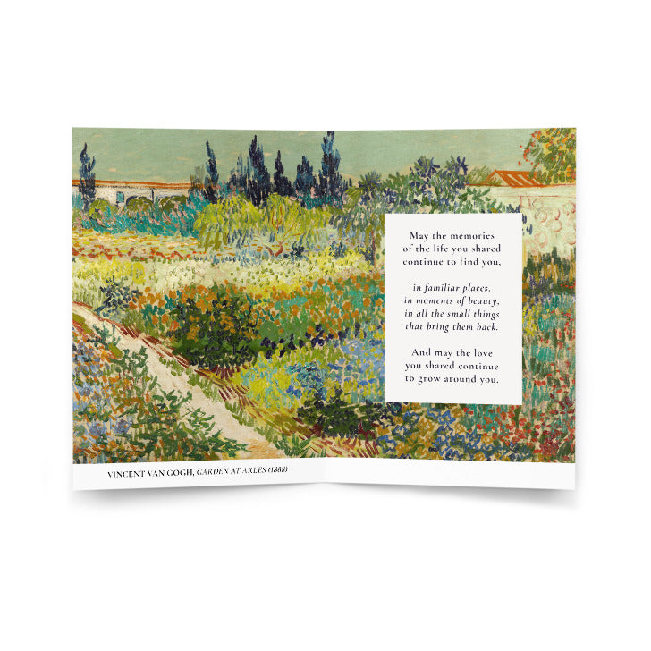 Vincent van Gogh, Garden at Arles (1888); Forever Loved Condolence Card