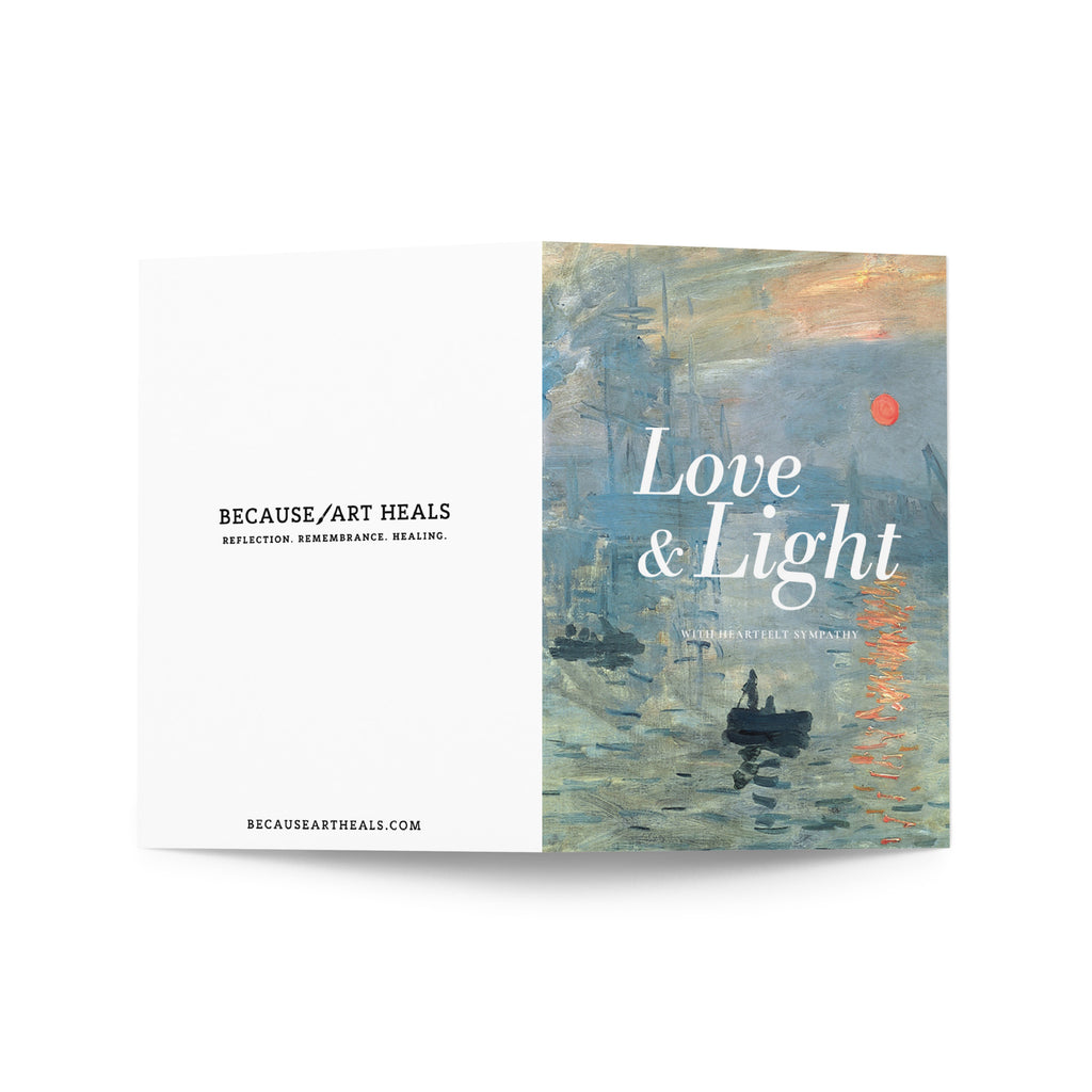 Claude Monet, Impression, Sunrise (1872); Love & Light Condolence Card
