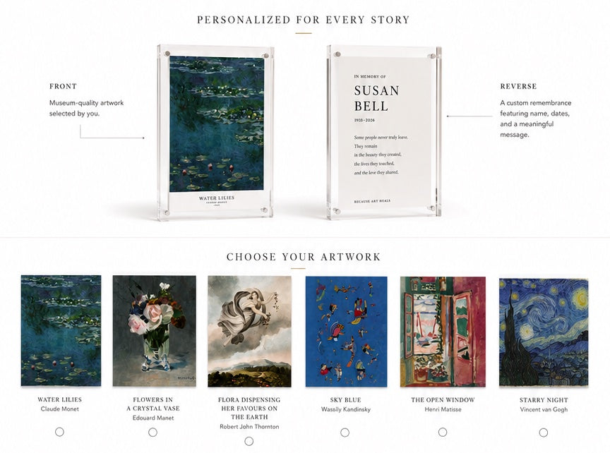 Personalized Framed Memorial: Van Gogh's Starry Night